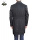 Gray Double-Breasted Wool Military Coat