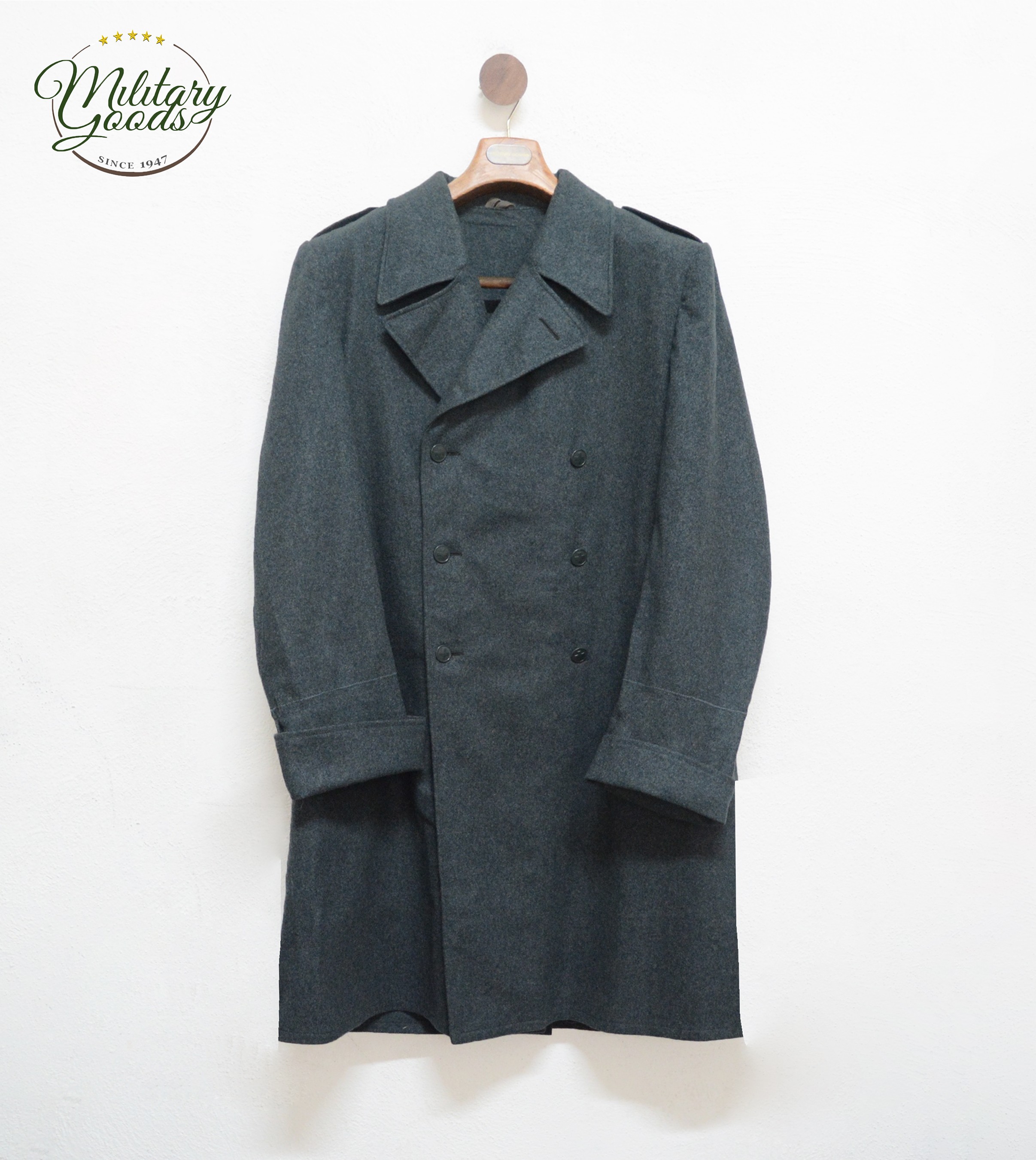 Swiss Army Military Coat in Double-Breasted Wool