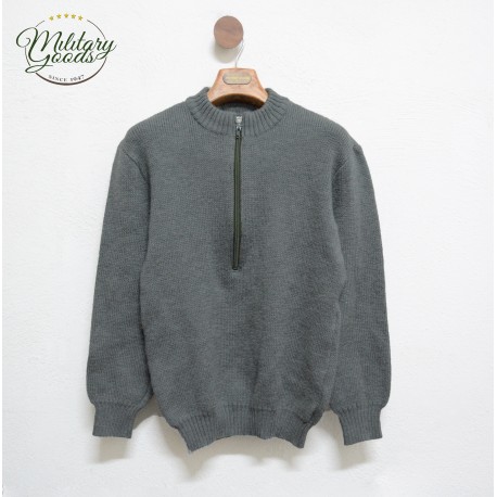 Military Wool Sweater Swiss Army Zip Vintage