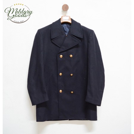 Italian Navy Wool Coat Short Model